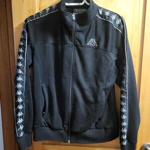 Kappa Black Logo Track Jacket with White Tape